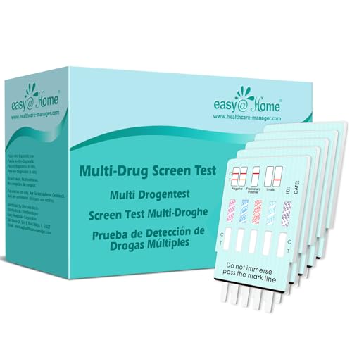 Easy@Home 5 x Test de Multidrogas Orina, Detecta Cocaína (COC), Marihuana (THC), Opio (Opi 2000), Anfetamina (AMP), Benzodiacepinas (BZO)- Pruebas de Multidrogas para la detección de 5 Drogas